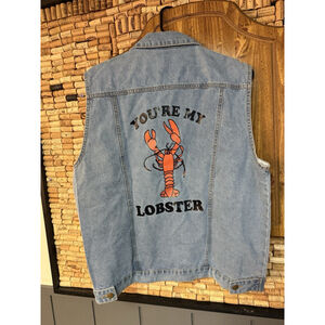 FRIENDS TV Series You're My Lobster Denim Jean Cotton Vest Rachel Ross Sz L